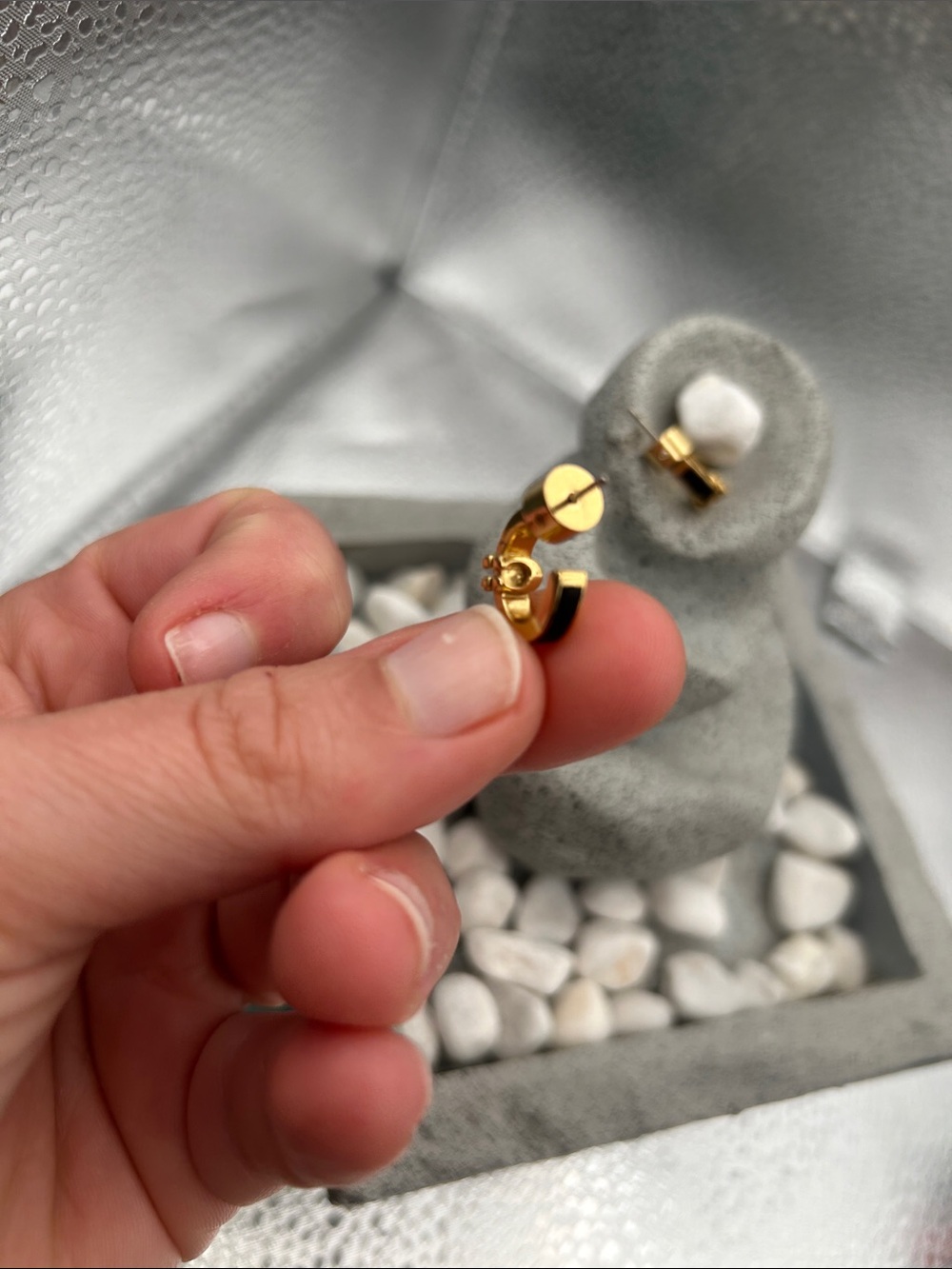 Coach Signature C Enamel Huggie Hoop Earrings - Picture 5 of 7